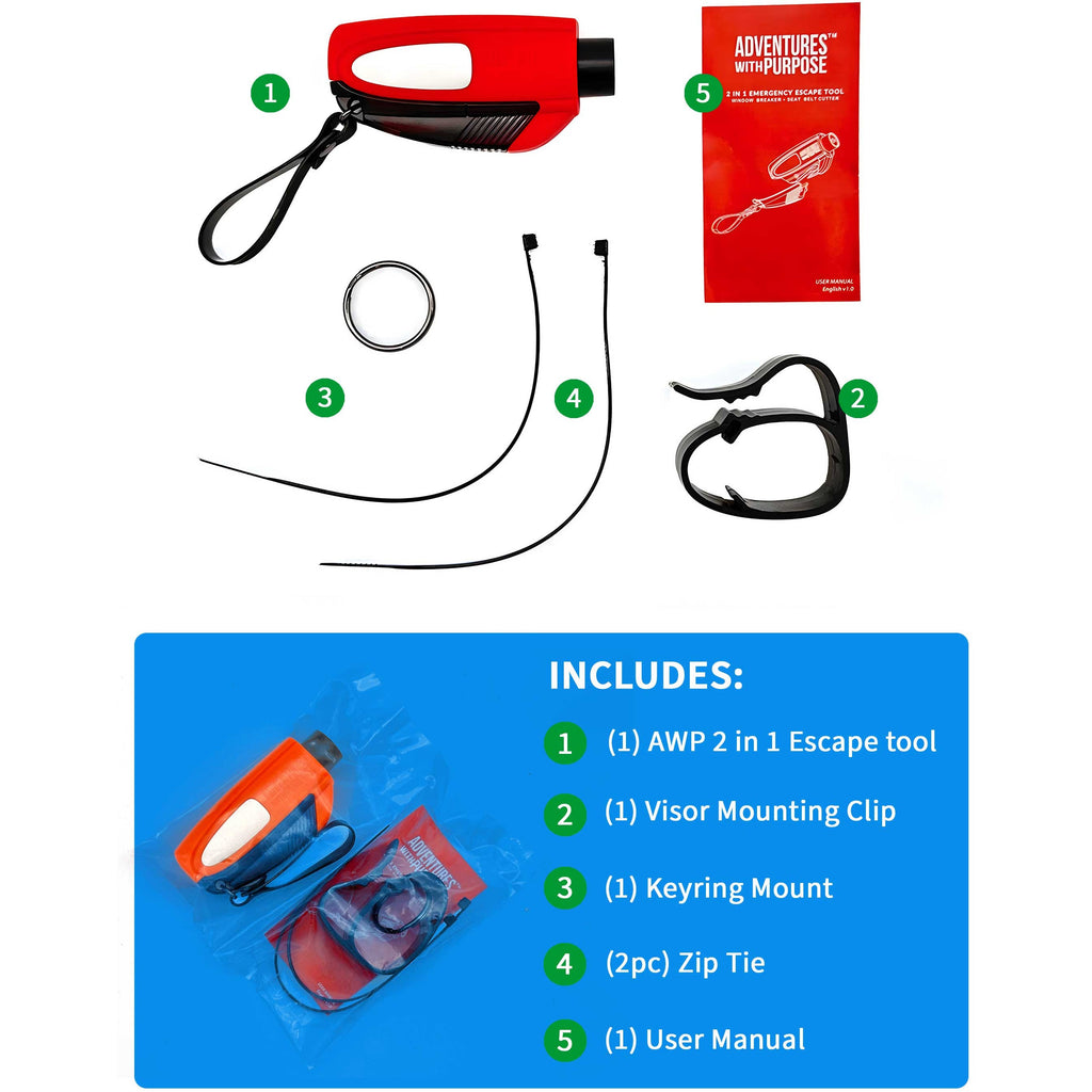 Emergency Window Breaker & Seatbelt Cutter